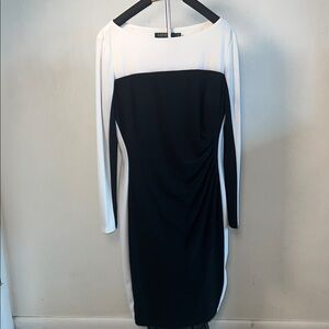 Lauren Ralph Lauren Black and White Midi Dress
